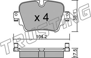 Trusting 1060.0 - Тормозные колодки, дисковые, комплект avtokuzovplus.com.ua