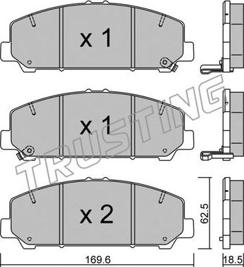 Trusting 1075.0 - Тормозные колодки, дисковые, комплект avtokuzovplus.com.ua