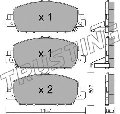 Trusting 1083.0 - Тормозные колодки, дисковые, комплект avtokuzovplus.com.ua