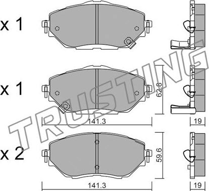 Trusting 1088.0 - Тормозные колодки, дисковые, комплект autodnr.net