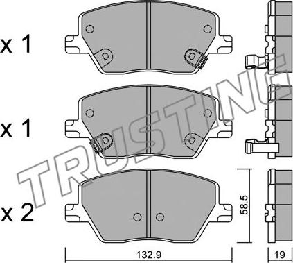 Trusting 1103.0 - Тормозные колодки, дисковые, комплект avtokuzovplus.com.ua