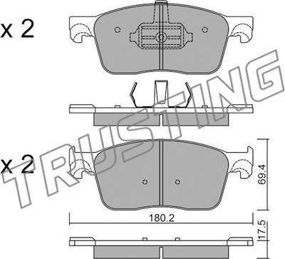 Trusting 1107.0 - Гальмівні колодки, дискові гальма autocars.com.ua