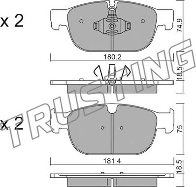 Trusting 1120.0 - Тормозные колодки, дисковые, комплект avtokuzovplus.com.ua