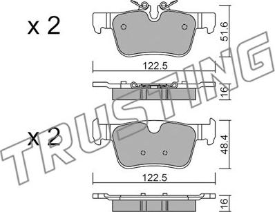 Trusting 1121.0 - Тормозные колодки, дисковые, комплект avtokuzovplus.com.ua