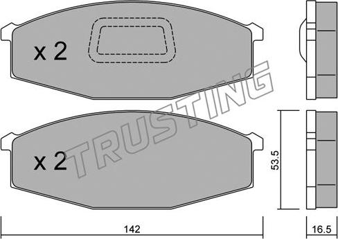 Trusting 112.1 - Тормозные колодки, дисковые, комплект avtokuzovplus.com.ua