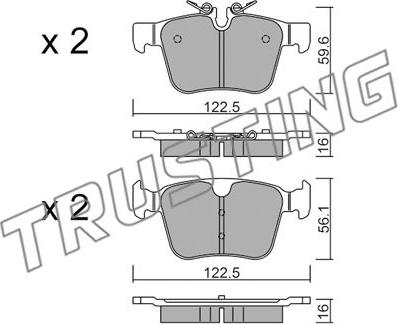 Trusting 1122.0 - Тормозные колодки, дисковые, комплект avtokuzovplus.com.ua