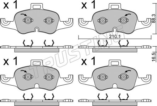 Trusting 1127.1 - Тормозные колодки, дисковые, комплект autodnr.net