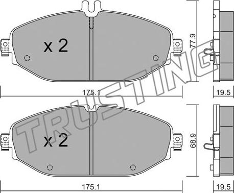 Trusting 1132.0 - Гальмівні колодки, дискові гальма autocars.com.ua