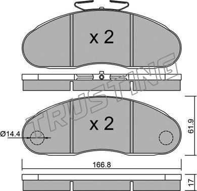 Trusting 113.2 - Тормозные колодки, дисковые, комплект avtokuzovplus.com.ua