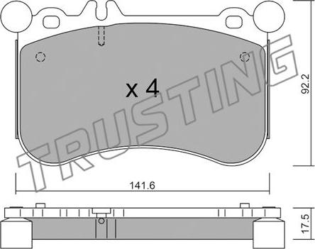 Trusting 1133.0 - Гальмівні колодки, дискові гальма autocars.com.ua