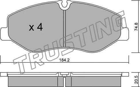 Trusting 1139.0 - Тормозные колодки, дисковые, комплект avtokuzovplus.com.ua