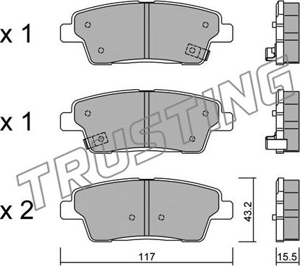 Trusting 1140.0 - Гальмівні колодки, дискові гальма autocars.com.ua