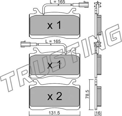 Trusting 1141.0 - Тормозные колодки, дисковые, комплект avtokuzovplus.com.ua