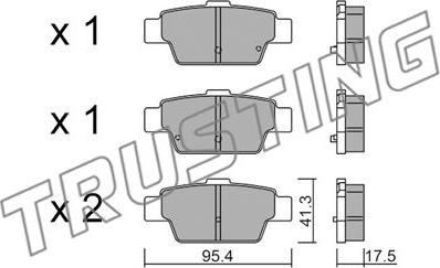 Trusting 1144.0 - Гальмівні колодки, дискові гальма autocars.com.ua