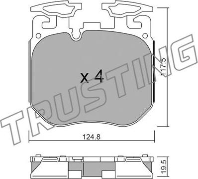 Trusting 1147.0 - Тормозные колодки, дисковые, комплект avtokuzovplus.com.ua