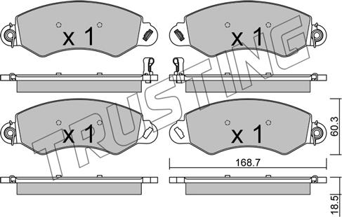 Trusting 1148.0 - Гальмівні колодки, дискові гальма autocars.com.ua