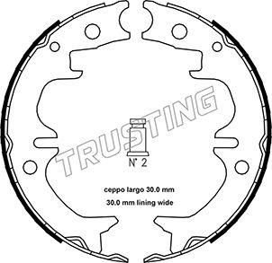 Trusting 115.314 - Комплект гальм, ручник, парковка autocars.com.ua