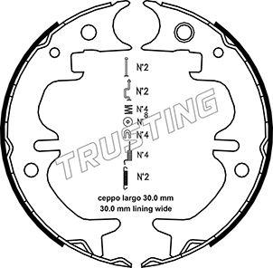 Trusting 115.316K - Комплект тормозов, ручник, парковка avtokuzovplus.com.ua