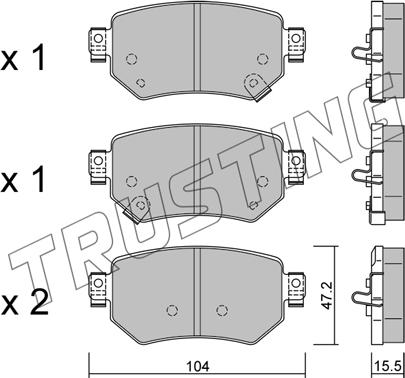 Trusting 1159.0 - Тормозные колодки, дисковые, комплект avtokuzovplus.com.ua