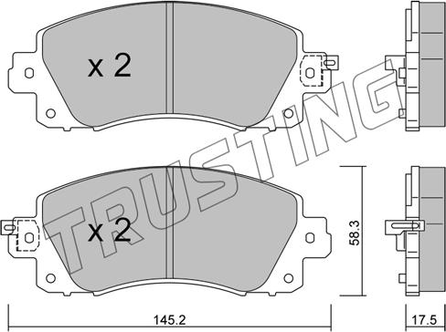 Trusting 1161.0 - Тормозные колодки, дисковые, комплект avtokuzovplus.com.ua