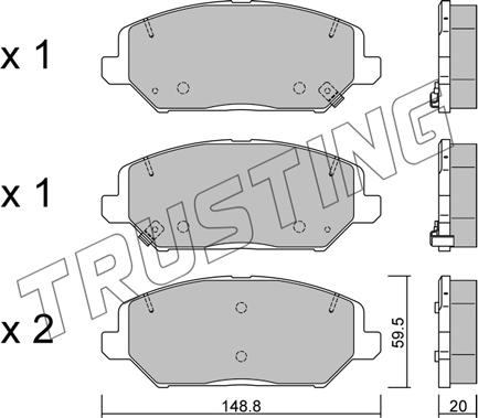 Trusting 1163.0 - Гальмівні колодки, дискові гальма autocars.com.ua