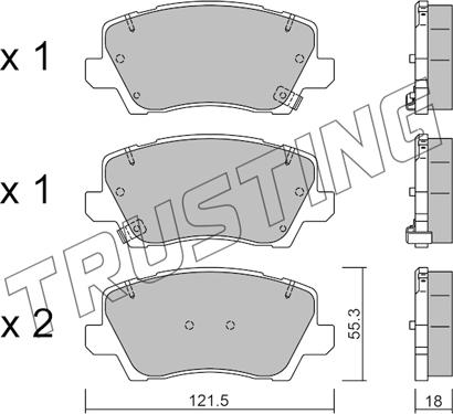 Trusting 1165.0 - Гальмівні колодки, дискові гальма autocars.com.ua