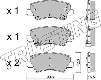 Trusting 1166.0 - Гальмівні колодки, дискові гальма autocars.com.ua