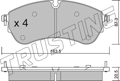 Trusting 1173.0 - Тормозные колодки, дисковые, комплект avtokuzovplus.com.ua