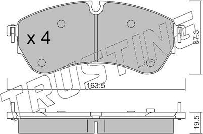 Trusting 1173.1 - Тормозные колодки, дисковые, комплект avtokuzovplus.com.ua