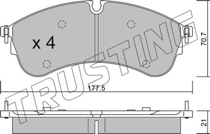 Trusting 1174.0 - Гальмівні колодки, дискові гальма autocars.com.ua