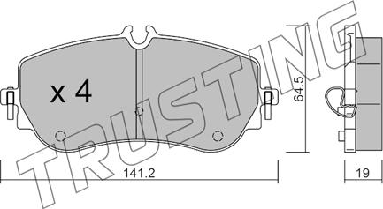 Trusting 1175.0 - Тормозные колодки, дисковые, комплект avtokuzovplus.com.ua