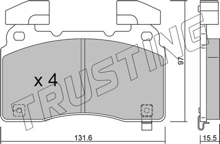 Trusting 1179.0 - Гальмівні колодки, дискові гальма autocars.com.ua