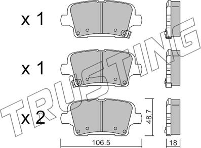 Trusting 1181.0 - Гальмівні колодки, дискові гальма autocars.com.ua