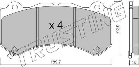 Trusting 1182.0 - Гальмівні колодки, дискові гальма autocars.com.ua