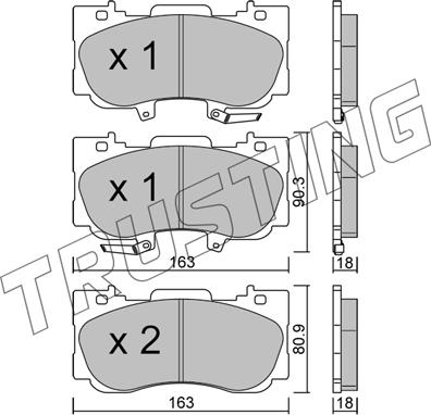 Trusting 1183.0 - Тормозные колодки, дисковые, комплект avtokuzovplus.com.ua