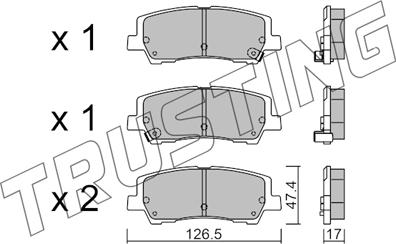 Trusting 1184.0 - Тормозные колодки, дисковые, комплект avtokuzovplus.com.ua