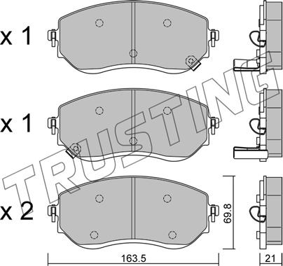 Trusting 1191.0 - Гальмівні колодки, дискові гальма autocars.com.ua