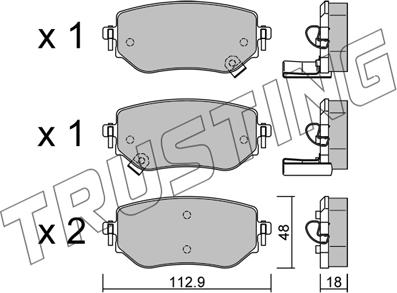 Trusting 1192.0 - Гальмівні колодки, дискові гальма autocars.com.ua