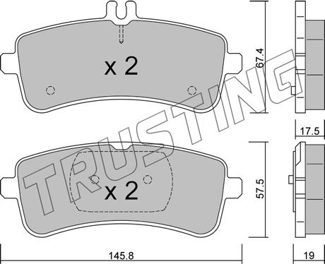 Trusting 1200.0 - Гальмівні колодки, дискові гальма autocars.com.ua