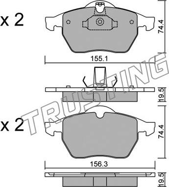 Trusting 120.0 - Тормозные колодки, дисковые, комплект avtokuzovplus.com.ua