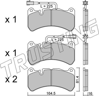 Trusting 1201.2 - Гальмівні колодки, дискові гальма autocars.com.ua