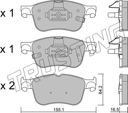 Trusting 1205.0 - Гальмівні колодки, дискові гальма autocars.com.ua