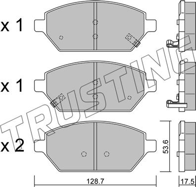 Trusting 1211.0 - Тормозные колодки, дисковые, комплект avtokuzovplus.com.ua