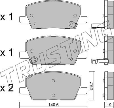 Trusting 1212.0 - Гальмівні колодки, дискові гальма autocars.com.ua