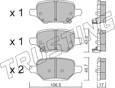 Trusting 1213.0 - Гальмівні колодки, дискові гальма autocars.com.ua