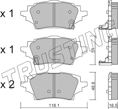 Trusting 1228.0 - Гальмівні колодки, дискові гальма autocars.com.ua