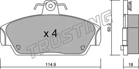 Trusting 123.0 - Гальмівні колодки, дискові гальма autocars.com.ua