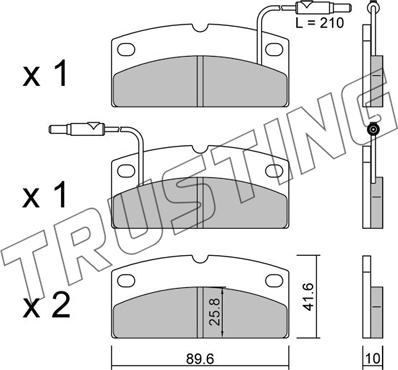 Trusting 1231.0 - Гальмівні колодки, дискові гальма autocars.com.ua