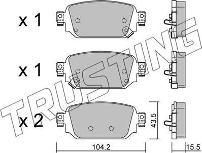 Trusting 1238.0 - Гальмівні колодки, дискові гальма autocars.com.ua