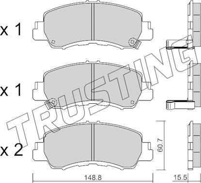 Trusting 1239.0 - Тормозные колодки, дисковые, комплект avtokuzovplus.com.ua